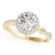 Round Diamond Halo Pavé Twist Engagement Ring | 0.33 Carat Total Weight