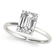 White Gold 2.11 Carat Emerald Cut Hidden Halo Solitaire | Online Only