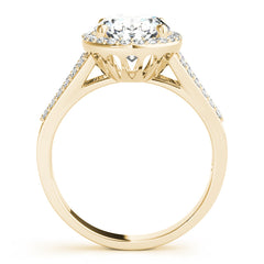 Oval Diamond Split-Shank Halo Engagement Ring | 0.38 Carat Total Weight