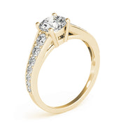 Round Diamond Cathedral Milgrain Engagement Ring | 0.38 Carat Total Weight