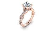 Halo Twisted Diamond Halo Engagement Ring | 0.50 Carat Total Weight