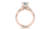 Halo Twisted Diamond Halo Engagement Ring | 0.50 Carat Total Weight