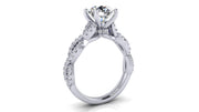 Halo Twisted Diamond Halo Engagement Ring | 0.50 Carat Total Weight