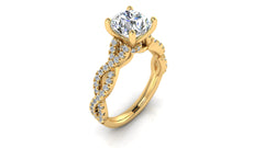 Halo Twisted Diamond Halo Engagement Ring | 0.50 Carat Total Weight