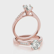 Round Diamond Channel Set Engagement Ring | 0.20 Carat Total Weight